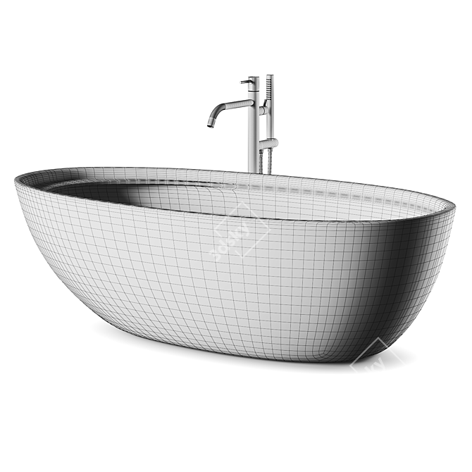 Antoniolupi Eclipse Oval Bathtub Modern Luxury Design 3D model image 4