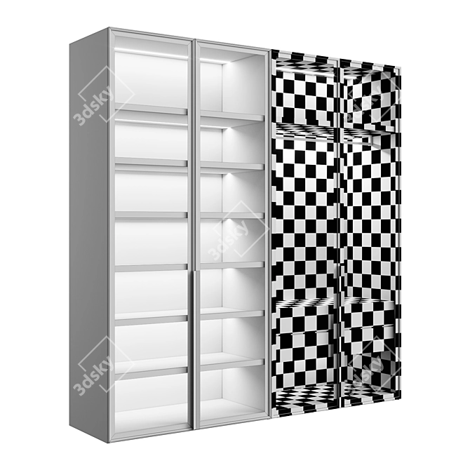 Modern Glass Door Cupboard 3D model image 4