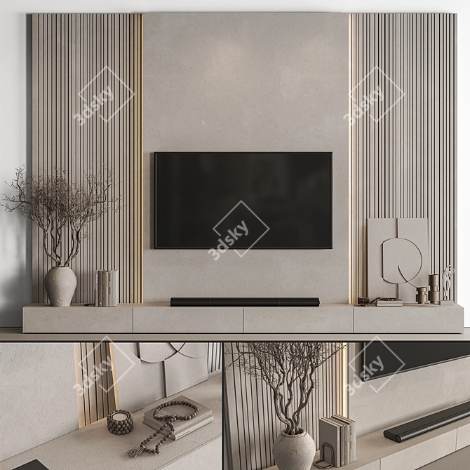  Concrete TV Wall Mount Set 3D model image 2