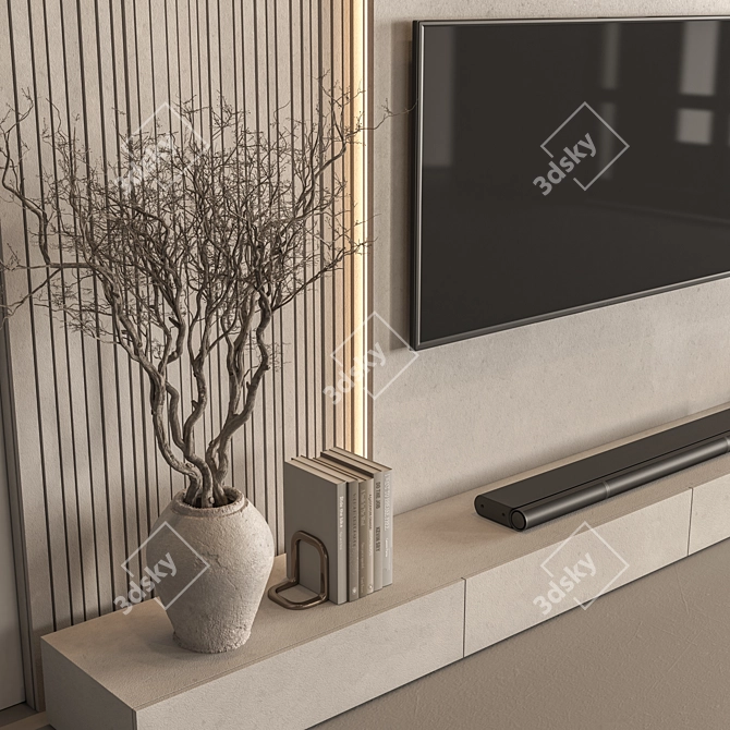  Concrete TV Wall Mount Set 3D model image 3