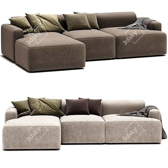 Melva Pana Corner Sofa 4-Plazas 3D model image 3