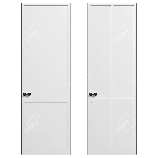 Sleek and Modern Volhovec Doors 3D model image 5