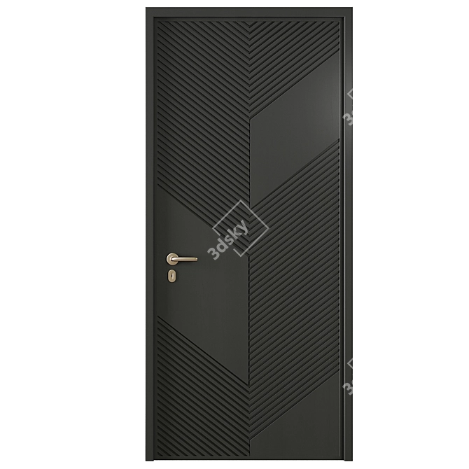 Modern Entry Door Set 2016 3D model image 2