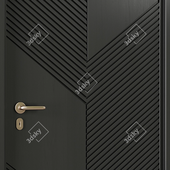 Modern Entry Door Set 2016 3D model image 4