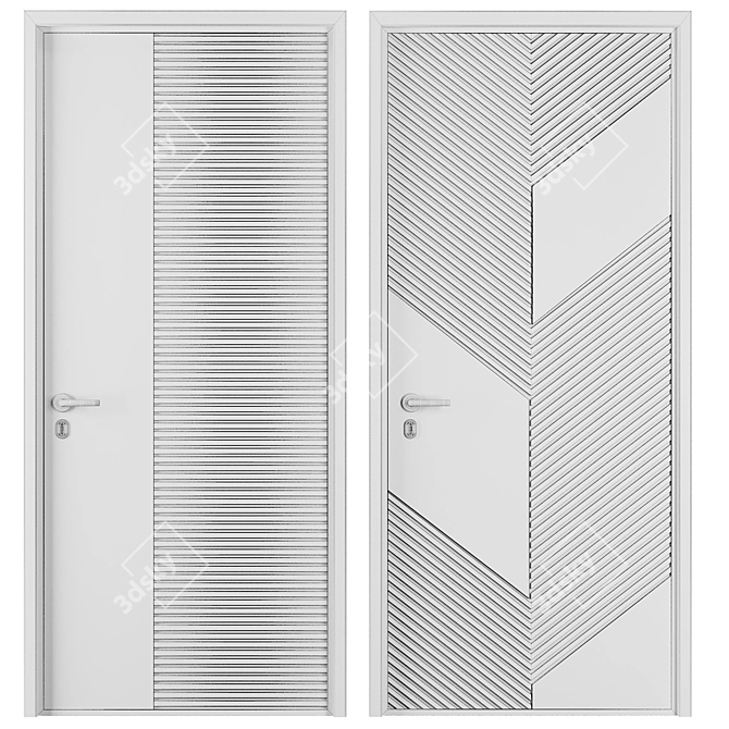 Modern Entry Door Set 2016 3D model image 5