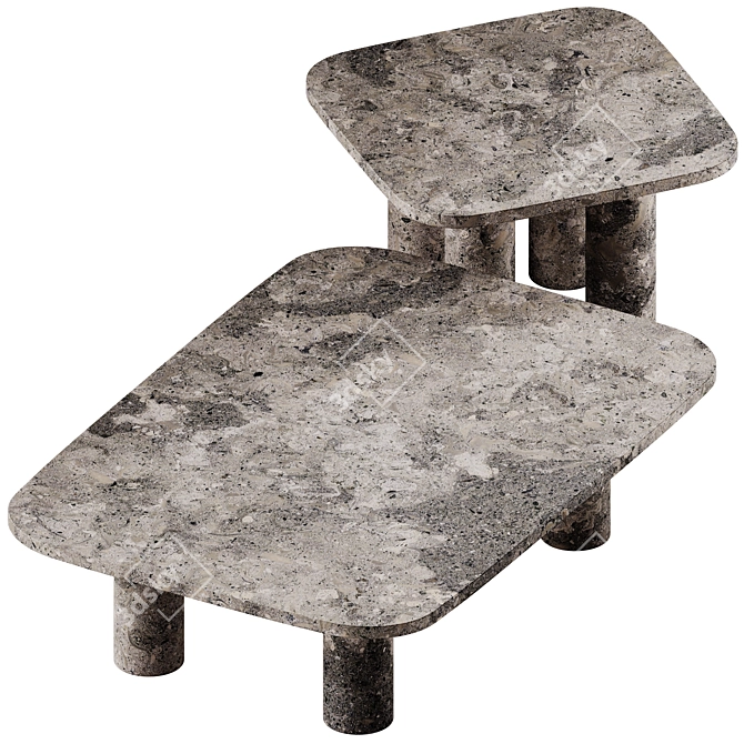 Stylish Volos Square Coffee Table 3D model image 2