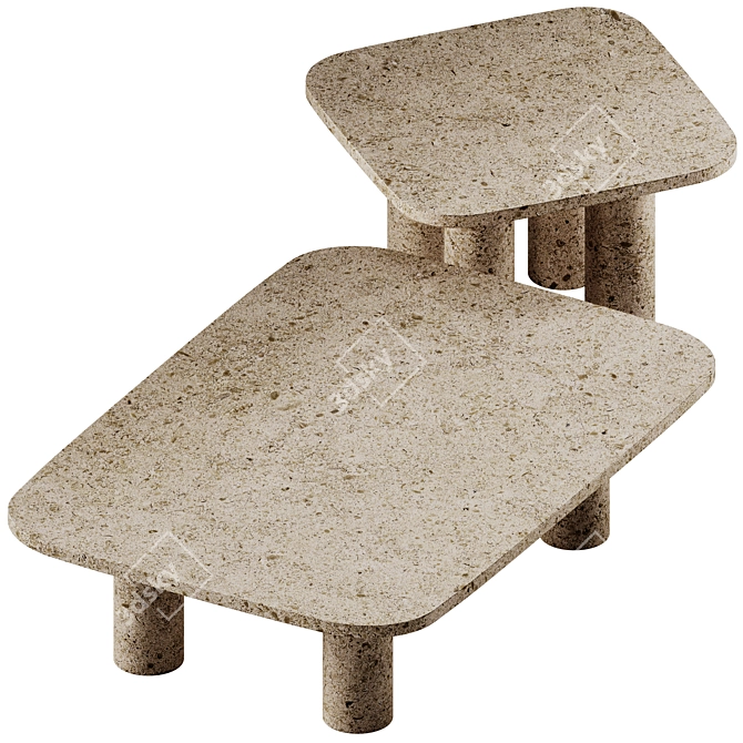 Stylish Volos Square Coffee Table 3D model image 3