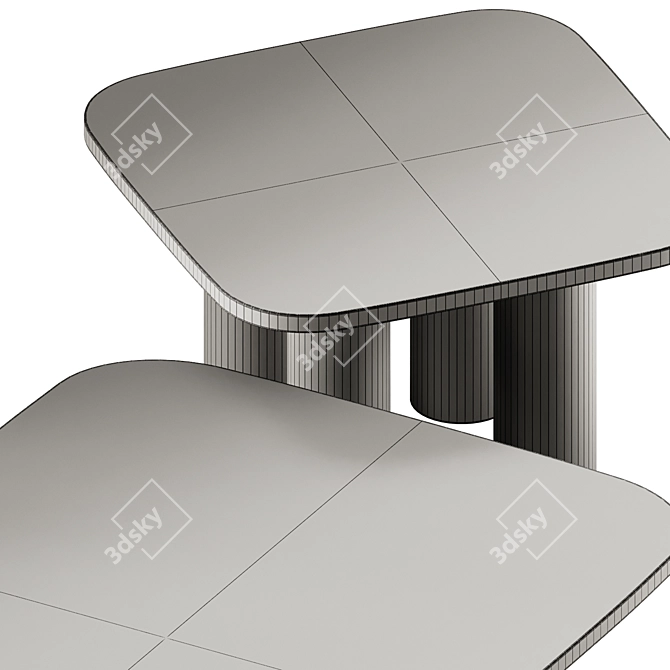 Stylish Volos Square Coffee Table 3D model image 6