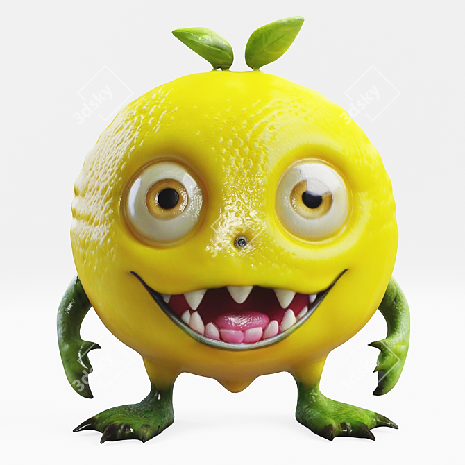 Lemon Monster Figurines 3D model image 6