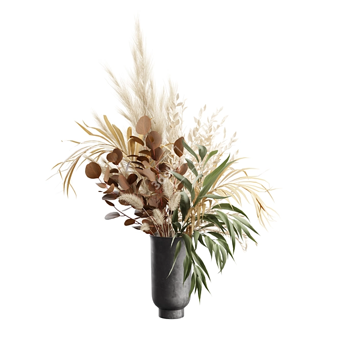 Elegant Pampas Vase Bouquet 3D model image 2