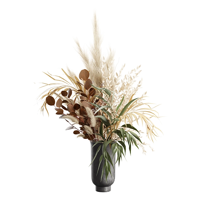 Elegant Pampas Vase Bouquet 3D model image 5