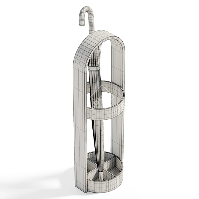 Modern Metal Umbrella Stand 3D model image 6