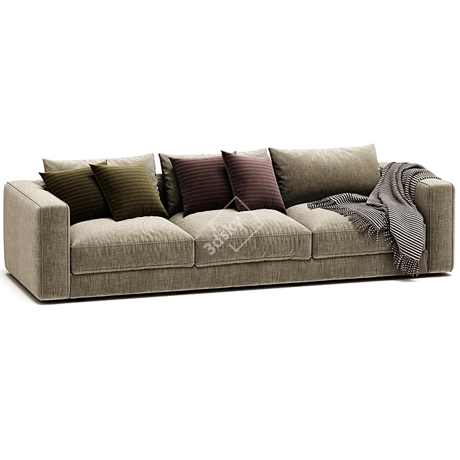 Mussi SINFONIA 3-Seater Fabric Sofa 3D model image 2