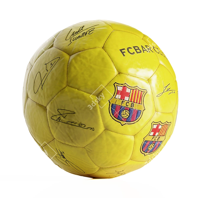 Vintage Barcelona Soccer Ball 3D model image 1