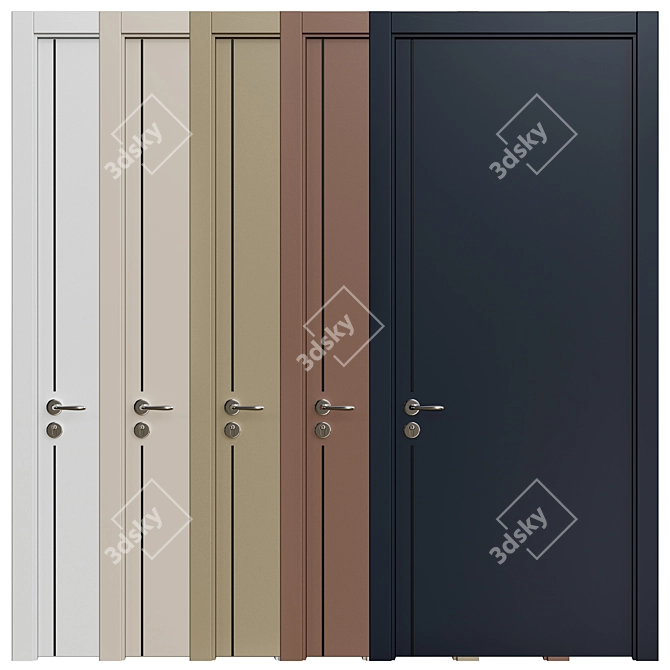 Interior Doors 3D Model Set 3D model image 2