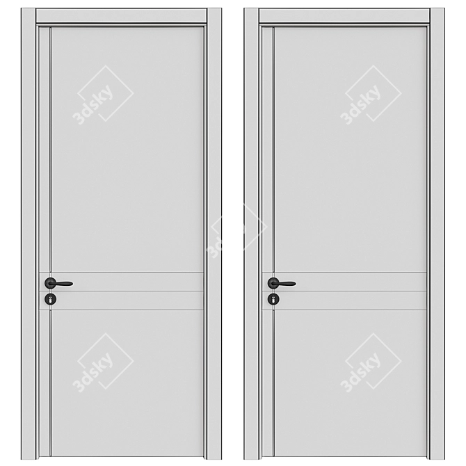 Interior Doors 3D Model Set 3D model image 7