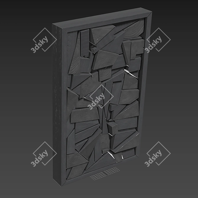 Modern 3D Wood Panel Texture 3D model image 5