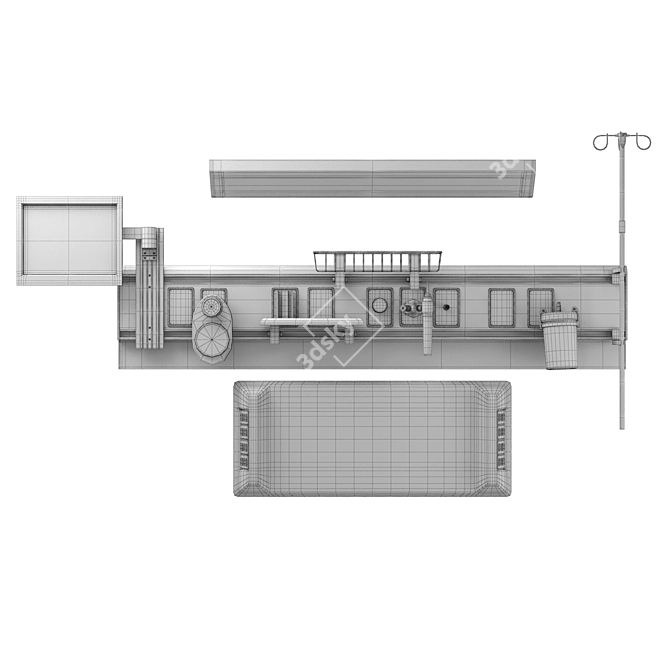 Healthcare Facility Headwall Solution 3D model image 4