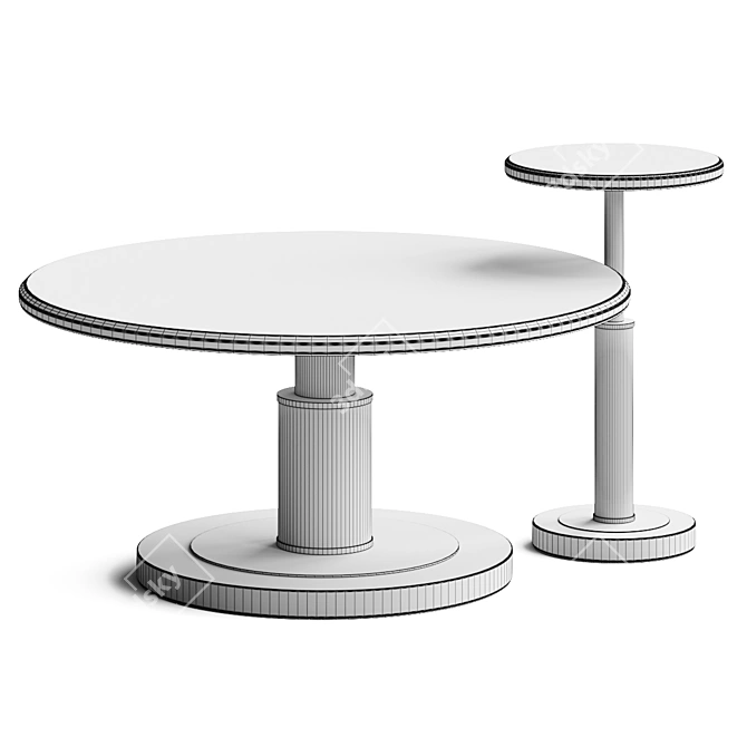 Elegant Modern Cocktail Coffee Table 3D model image 4