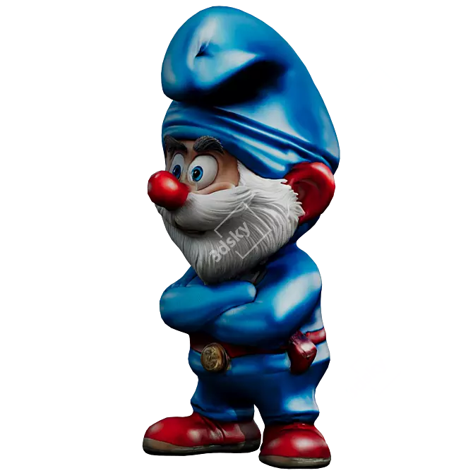 Papa Smurf Figurine 2021 3D model image 2