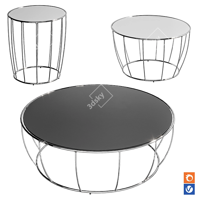  Modern Adjustable Dining Table 3D model image 1