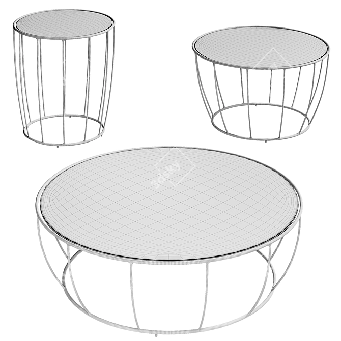  Modern Adjustable Dining Table 3D model image 2