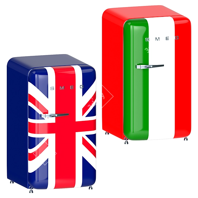 Retro Style Smeg-02 Fridge 3D model image 3