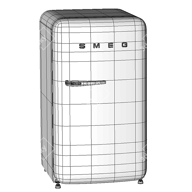 Retro Style Smeg-02 Fridge 3D model image 5