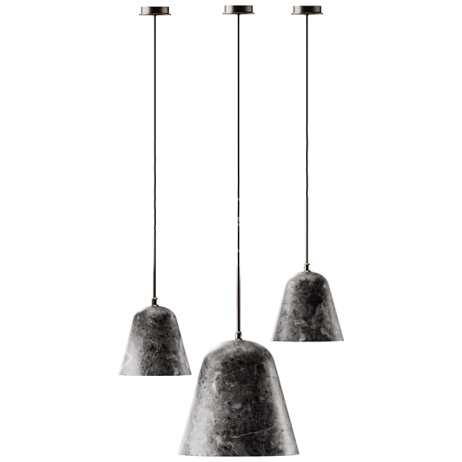 Elegant Line Marble Pendant Lamp 3D model image 2