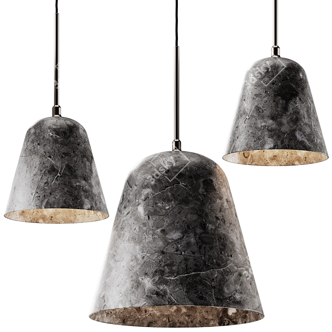 Elegant Line Marble Pendant Lamp 3D model image 3