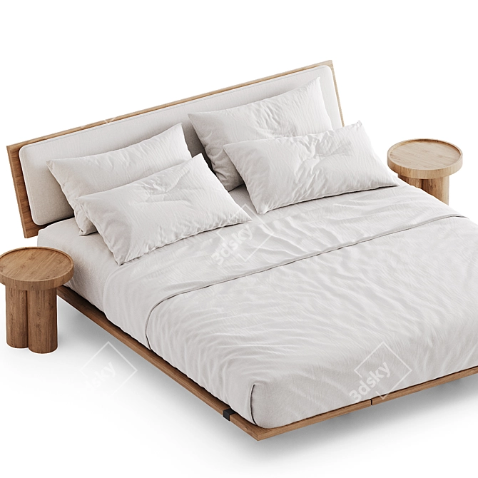 Modern Wood Bed Frame - Corona 3D model image 4