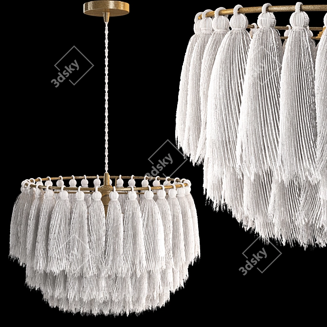 Boho Tassel Pendant Lamp Bundle 3D model image 5