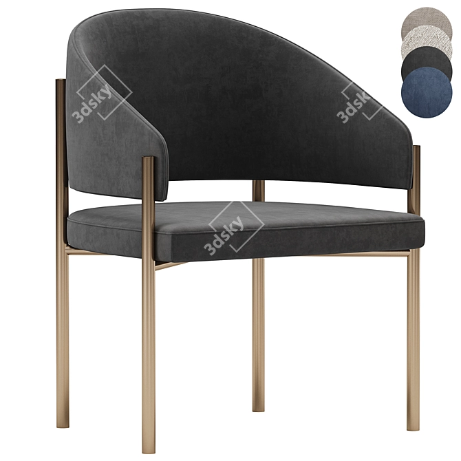 Modern Chic Solana Dining Chair 3D model image 1