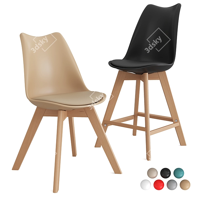 Fran-4 Chair Set, Divan.ru 3D model image 1