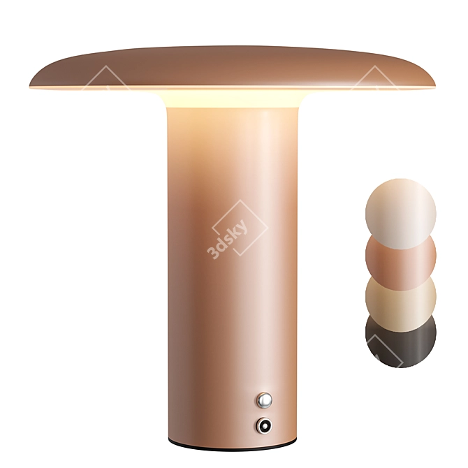 Modern Portable Battery Operated Lamp 3D model image 3