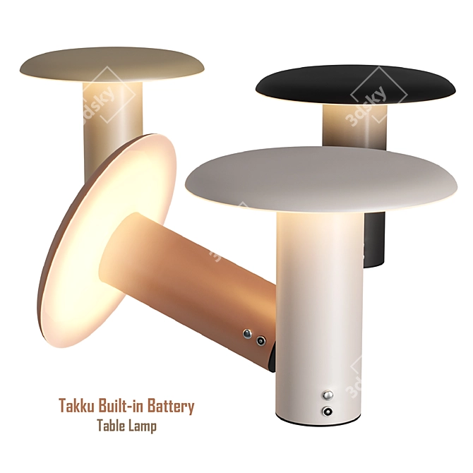 Modern Portable Battery Operated Lamp 3D model image 5