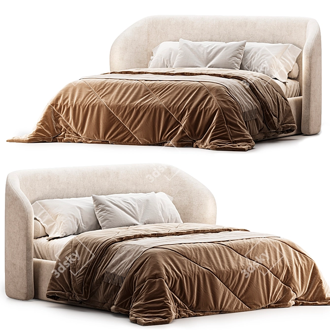 Luxurious Fortune Bed 3D model image 3