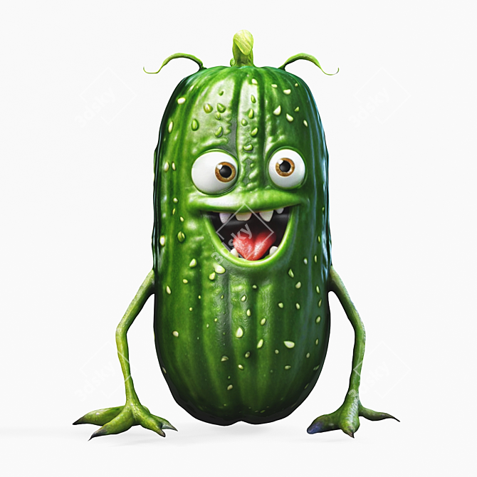 Cute Monster Cucumber Figures 3D model image 3