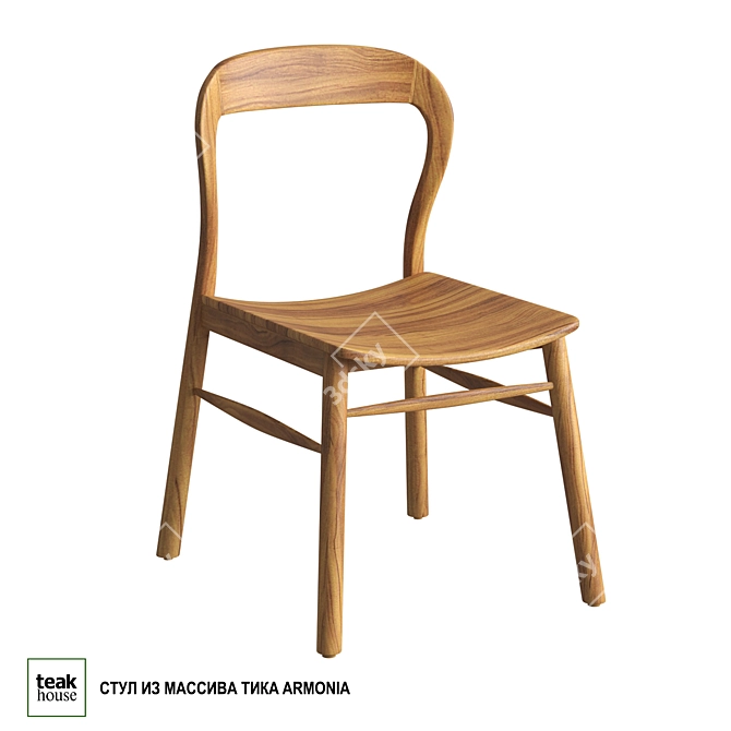 Teak ARMONIA Chair: Timeless Elegance 3D model image 1