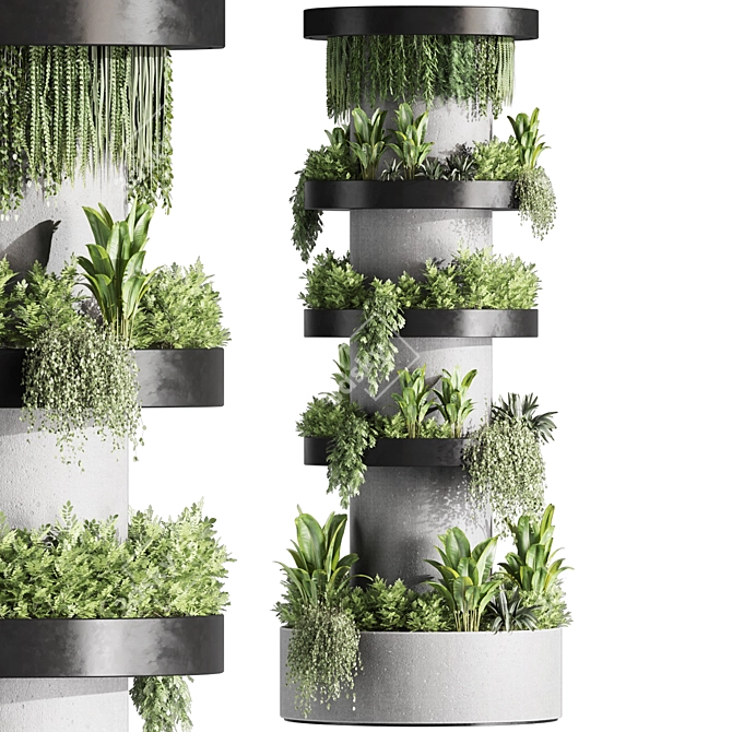 Vertical Wall Garden Set07 3D model image 1