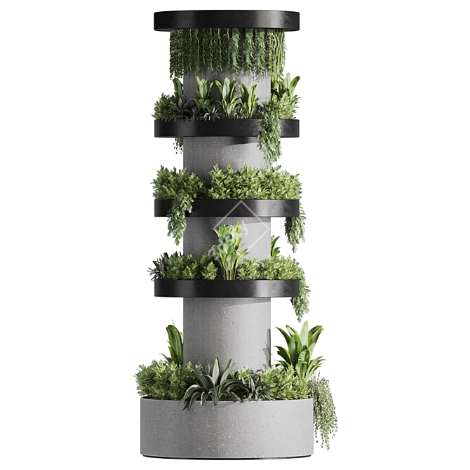 Vertical Wall Garden Set07 3D model image 2