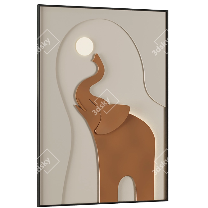 Elephant Frame Picture 3D Model 3D model image 5