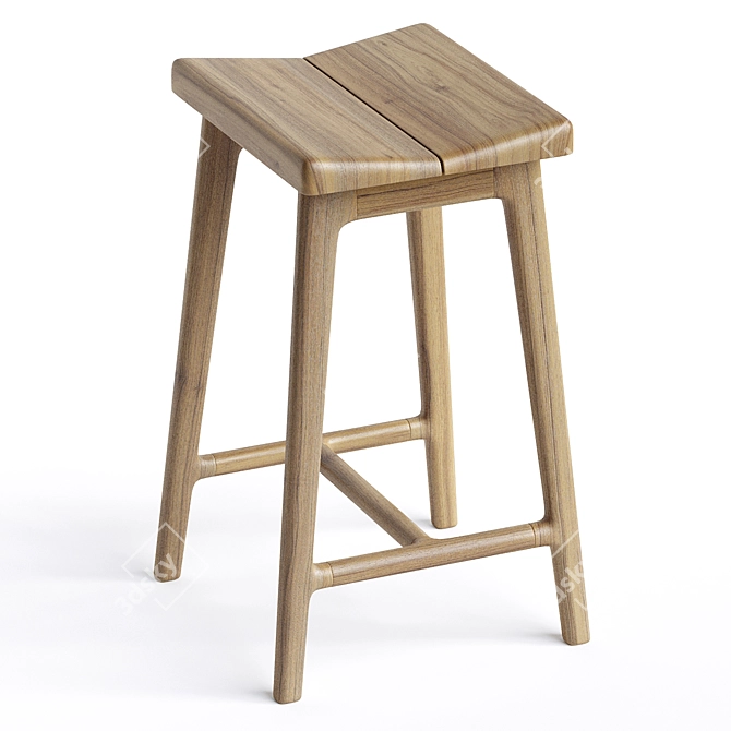 Artisan Oak Large Stool 3D model image 4