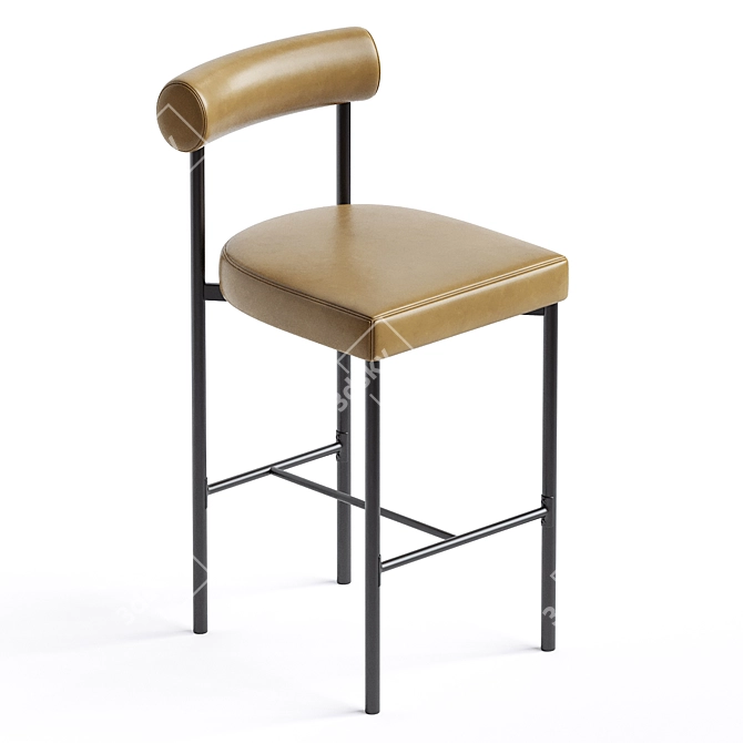 Industrial Style Counter Stool 3D model image 4