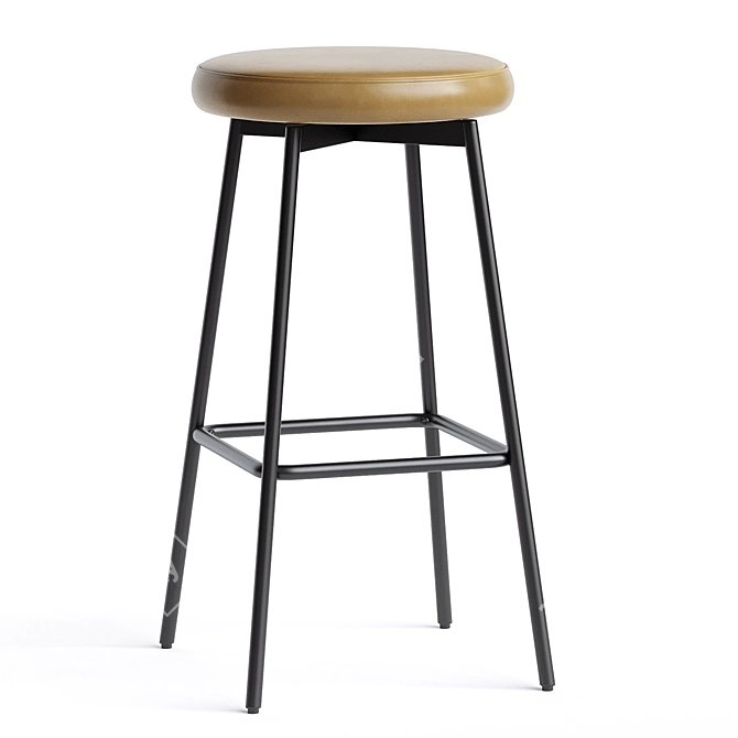 Swivel Barstool with Steel Legs 3D model image 1