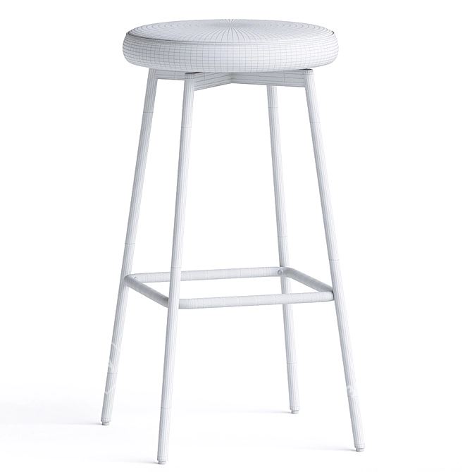 Swivel Barstool with Steel Legs 3D model image 3