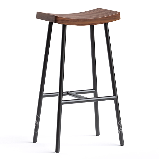 Sleek Industrial Allcot Counter Stool 3D model image 1