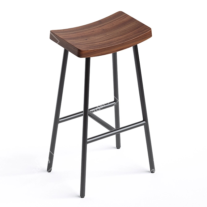 Sleek Industrial Allcot Counter Stool 3D model image 3