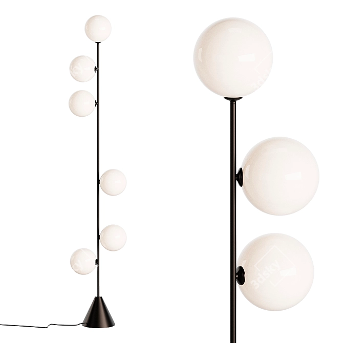 Elegant Vertical Globe Floor Lamp 3D model image 1