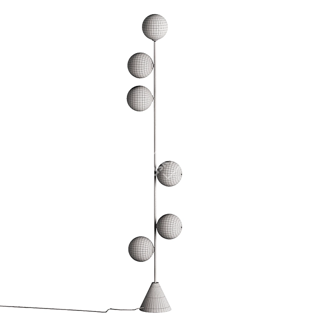 Elegant Vertical Globe Floor Lamp 3D model image 3